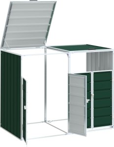 vidaXL vidaXL Obudowa na kosz na śmieci, podwójna, zielona, 144x81x113 cm 4