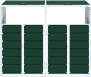 vidaXL vidaXL Obudowa na kosz na śmieci, podwójna, zielona, 144x81x113 cm 5