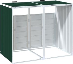 vidaXL vidaXL Obudowa na kosz na śmieci, podwójna, zielona, 144x81x113 cm 7