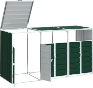 vidaXL vidaXL Obudowa na kosz na śmieci, potrójna, zielona, 216x81x115 cm 4