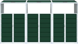 vidaXL vidaXL Obudowa na kosz na śmieci, potrójna, zielona, 216x81x115 cm 5