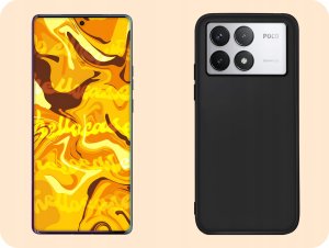 Hello Case ETUI DO XIAOMI POCO F6 PRO GUMOWE OBUDOWA CZARNE MATOWE SILIKON   SZKŁO 9H 4