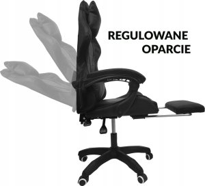 Fotel kontrast Fotel gamingowy obrotowy regulacja krzesło dla gracza KG104 czarny 12
