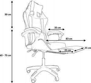 Fotel kontrast Fotel gamingowy obrotowy regulacja krzesło dla gracza KG104 czarny 4