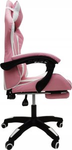 Krzesło biurowe kontrast Fotel gamingowy obrotowy biurowe dla gracza podnóżek KG104 różowy 12