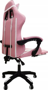 Krzesło biurowe kontrast Fotel gamingowy obrotowy biurowe dla gracza podnóżek KG104 różowy 4