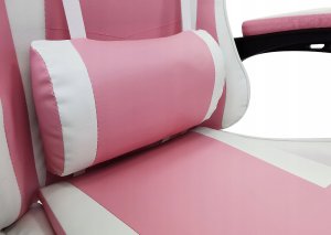 Krzesło biurowe kontrast Fotel gamingowy obrotowy biurowe dla gracza podnóżek KG104 różowy 10