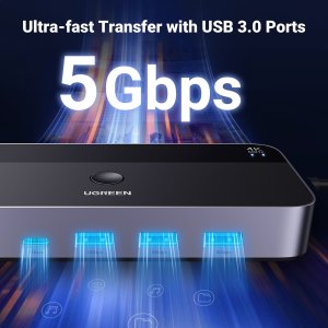 Przełącznik Ugreen Przełącznik KVM UGREEN CM664 switch 3xUSB-A,2xUSB-B,2xUSB-C,3xHDMI,micro USB czarny 8