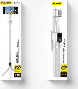 Selfie stick Dudao Kijek do selfie i statyw Dudao F18W pilot BT biały 4