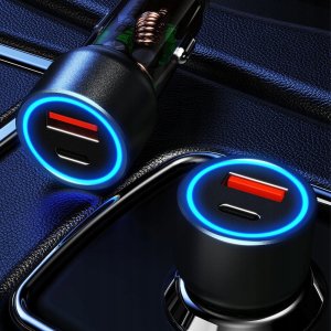 Ładowarka Dudao Ładowarka samochodowa Dudao R4T 30W USB-A / USB-C - szara 4