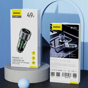 Ładowarka Dudao Ładowarka samochodowa Dudao R4T 30W USB-A / USB-C - szara 5