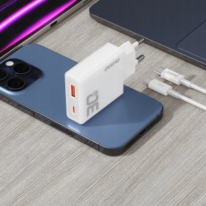Ładowarka Dudao Ładowarka sieciowa GaN Dudao A30EUT 30W USB-A / USB-C + kabel USB-C - USB-C - biała 4