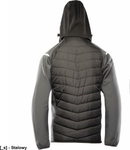 Kurtka męska Polstar A8SO TOPAZ STAL - Kurtka ocieplana typu softshell zapięcie zamek żyłkowy od środka zabezpieczony listwą kołnierz ocieplony polarem odpinany kaptur ocieplany polarem odblaski 3XL. 2