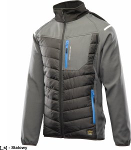 Kurtka męska Polstar A8SO TOPAZ STAL - Kurtka ocieplana typu softshell zapięcie zamek żyłkowy od środka zabezpieczony listwą kołnierz ocieplony polarem odpinany kaptur ocieplany polarem odblaski 3XL. 3