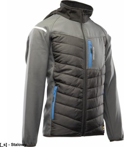 Kurtka męska Polstar A8SO TOPAZ STAL - Kurtka ocieplana typu softshell zapięcie zamek żyłkowy od środka zabezpieczony listwą kołnierz ocieplony polarem odpinany kaptur ocieplany polarem odblaski 3XL. 4