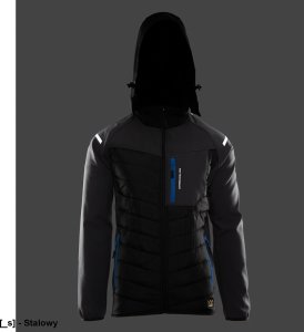 Kurtka męska Polstar A8SO TOPAZ STAL - Kurtka ocieplana typu softshell zapięcie zamek żyłkowy od środka zabezpieczony listwą kołnierz ocieplony polarem odpinany kaptur ocieplany polarem odblaski 3XL. 6