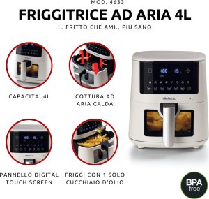 Frytkownica beztłuszczowa Ariete Ariete 4633/03 Pojedyńczy 4 l 1400 W Frytkownica na gorące powietrze Biały 6