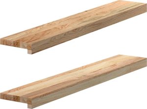 vidaXL vidaXL Parapety 2 szt., surowe, 90x15x2 cm, lite drewno dębowe 1