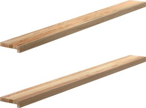 vidaXL vidaXL Parapety 2 szt., surowe, 160x15x2 cm, lite drewno dębowe 1