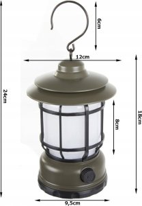 Verk Lampa kempingowa biwakowa akumulatorowa led usb turystyczna hak pochodnia Lampa kempingowa biwakowa akumulatorowa led usb turystyczna hak pochodnia 8