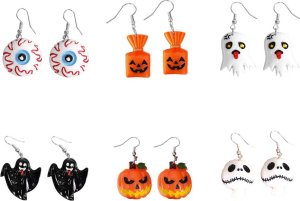 Verk Kolczyki na halloween halloweenowe na imprezę bal duch dynia cukierek oko Kolczyki na halloween halloweenowe na imprezę bal duch dynia cukierek oko 3
