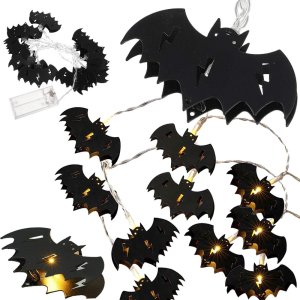 Verk Lampki nietoperz 10 led wiszące halloween 200cm świecąca dekoracja ozdoba Lampki nietoperz 10 led wiszące halloween 200cm świecąca dekoracja ozdoba 1