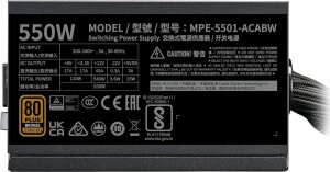 Zasilacz Cooler Master MWE Bronze V3 230V 550W (MPE-5501-ACABW-3BEU) 4