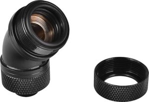 Thermaltake Złączka kątowa 45° PETG Pacific 1/4" x 16mm Czarna (CL-W096-CA00BL-A) 2
