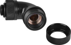 Thermaltake Złączka kątowa 90° PETG Pacific 1/4" x 16mm Czarna (CL-W097-CA00BL-A) 2