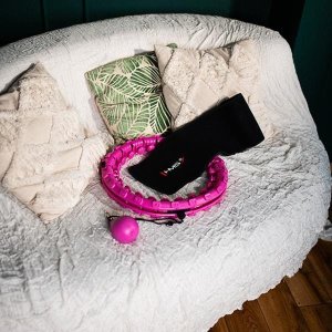 HMS ZESTAW HULA HOP HHW12 VIOLET Z WYPUSTKAMI I OBCIĄŻNIKIEM HMS + PAS BR163 BLACK PLUS SIZE 4