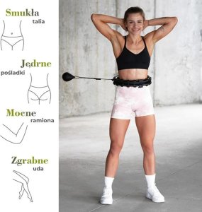 HMS ZESTAW HULA HOP HHW12 BLACK Z WYPUSTKAMI I OBCIĄŻNIKIEM HMS + PAS BR163 BLACK PLUS SIZE 18