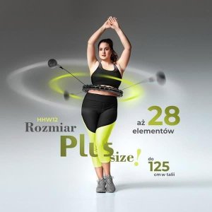 HMS ZESTAW HULA HOP HHW12 BLACK Z WYPUSTKAMI I OBCIĄŻNIKIEM HMS + PAS BR163 BLACK PLUS SIZE 3