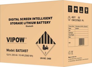 Vipow Akumulator żelowy LiFePO4 Bluetooth 200Ah 6