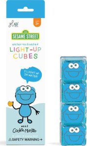 Glo Pals Glo Pals, Kostki sensoryczne świecące w wodzie - Ciasteczkowy Potwór, 4 szt. 3
