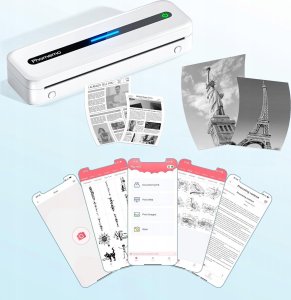 Drukarka etykiet Phomemo Przenośna Drukarka Termiczna Naklejki 300dpi A4 216/110/80/53 Phomemo / M832 / Biały 10