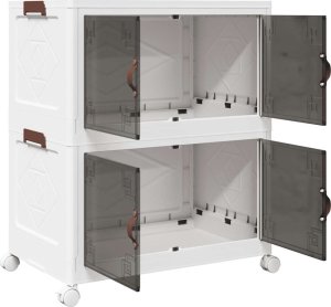 vidaXL vidaXL Skrzynia do przechowywania z kółkami, 2-poziomowa, 75 L 5