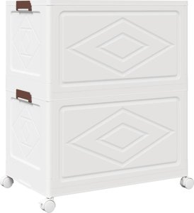 vidaXL vidaXL Skrzynia do przechowywania z kółkami, 2-poziomowa, 75 L 7
