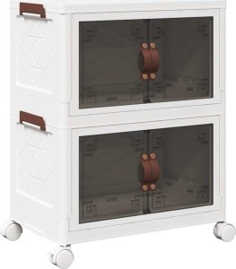 vidaXL Skrzynia do przechowywania z kółkami, 2-poziomowa, 28 L 2