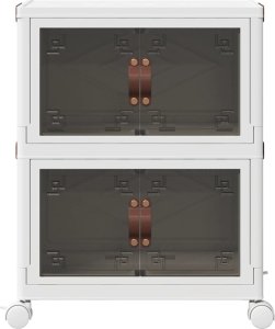 vidaXL Skrzynia do przechowywania z kółkami, 2-poziomowa, 28 L 4