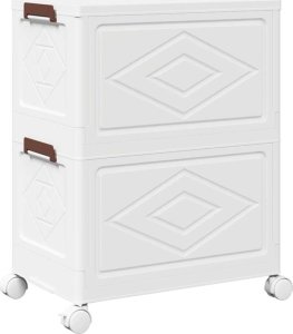 vidaXL Skrzynia do przechowywania z kółkami, 2-poziomowa, 28 L 7