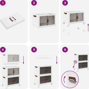 vidaXL Skrzynia do przechowywania z kółkami, 2-poziomowa, 28 L 8