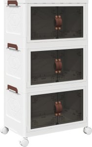 vidaXL Skrzynia do przechowywania z kółkami, 3-poziomowa, 28 L 2