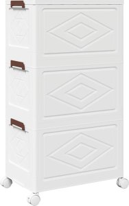 vidaXL Skrzynia do przechowywania z kółkami, 3-poziomowa, 28 L 7