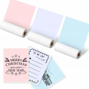 Phomemo Papier Termiczny Samoprzylepny Naklejka do drukarki Phomemo M832 / M04S / M04AS Wkłady Kolor 3x Rolki 110mm / Q22-RMS-PBPU-107 3