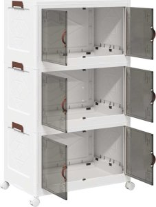 vidaXL Skrzynia do przechowywania z kółkami, 3-poziomowa, 75 L 5