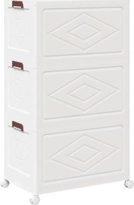 vidaXL Skrzynia do przechowywania z kółkami, 3-poziomowa, 75 L 7