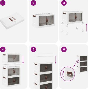 vidaXL Skrzynia do przechowywania z kółkami, 3-poziomowa, 75 L 8