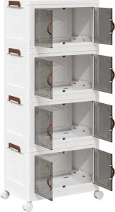 vidaXL Skrzynia do przechowywania z kółkami, 4-poziomowa, 28L 5