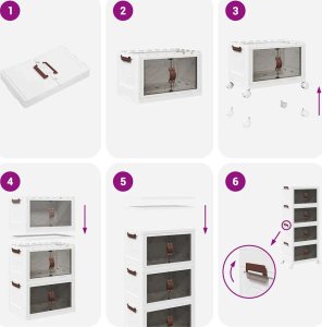 vidaXL Skrzynia do przechowywania z kółkami, 4-poziomowa, 28L 8