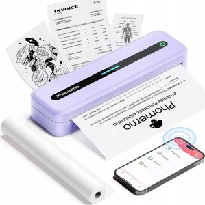 Drukarka etykiet Phomemo Przenośna Drukarka Termiczna Naklejki 300dpi A4 216/110/80/53 Phomemo / M832 / Fioletowy 4